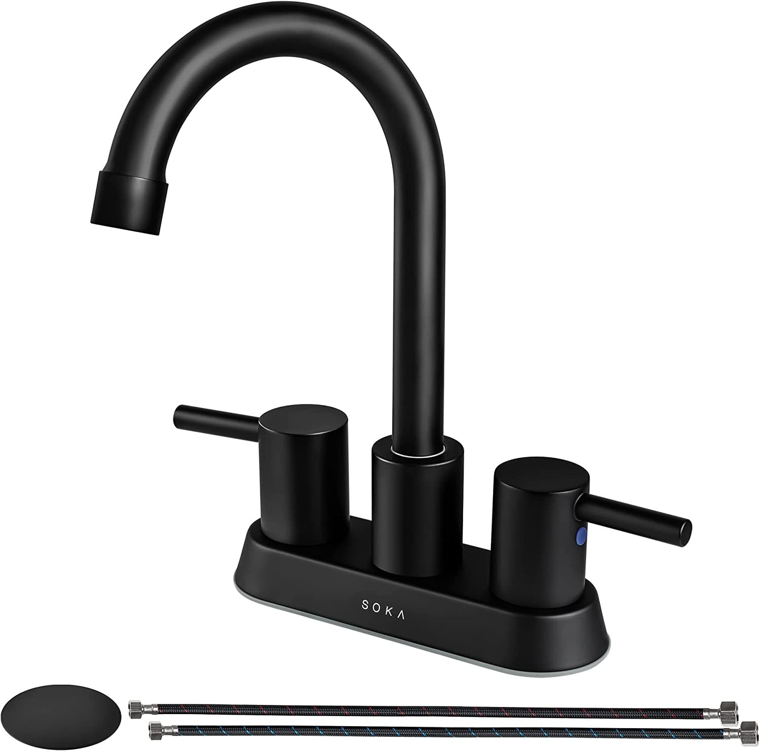 Soka Commercial Bathroom Faucet 3 Hole Bathroom Sink Faucet With Pop-Up ... - $43.99