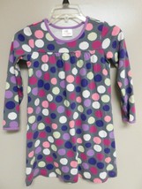 Hanna Andersson Girls Dress Size 120 (6-7) Gray with Polka Dot Long Sleeve - $21.77
