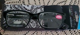 Foster Grant~Black Plastic Frame Reading Glasses~ +2.00 ~ Roxanna~ TG1117 ~G12 - £17.54 GBP