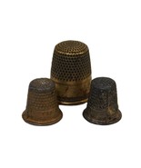 Lot of 3 Vintage Miniature Metal Thimbles, 2 x Child's / 1 x Pinkie, JWL-434 - $12.69