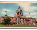 Minnesota État Capitol Bâtiment st Paul Mn Unp Lin Carte Postale N24 - $3.36