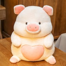 Fat Pig Toys Squish Plushie Heart Piggy Stuffed Animals Doll Soft Cute Kawaii Ro - £14.53 GBP