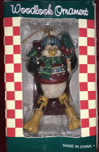 Vintage Woodlook Holiday Santa Clause With Tree Christmas Wooden Ornament - £15.73 GBP
