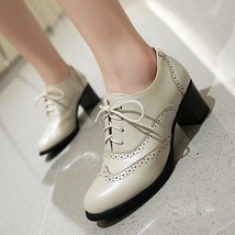 Fashion Big Size Shallow Women Pointed Toe Pumps Lace Up Low Top Female Oxs Shoe - £46.09 GBP