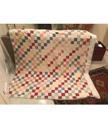 Vintage Patchwork Quilt 1940&#39;s housecoat housekeeping dowry 72&quot; square H... - £622.79 GBP