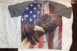 Eagle Flying American Flag Usa T-SHIRT - £9.75 GBP