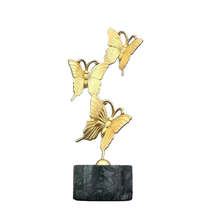 Anyhouz 26cm Luxury Gold Flying Butterfly Tabletop Home Decor Modern Art Living  - £72.66 GBP+