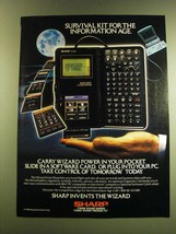 1990 Sharp OZ-7000 Wizard Electronic Organizer Ad - Survival kit - £14.56 GBP