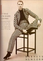1988 Barneys New York NY Houndstooth Calvin Klein Suit Vintage Print Ad 1980s - £6.25 GBP