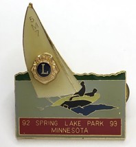 Lakeside Lions Park Spring Lake Minnesota 5M7 Lions Club Pin Sailboat 19... - £8.81 GBP