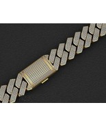 8 Ct Diamond Men&#39;s Cuban Link Bracelet Solid 925 Sterling 14k Yellow Gol... - $505.57 CAD