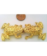 Vintage Mimi Gold Tone Kissing Frogs Belt Buckle Clasp - $44.82