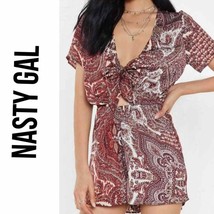 Nasty Gal knotted front paisley romper - $21.04