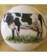 Ceramic Knobs Knob w/ Cows Cow HOLSTEIN #3 - $6.11 CAD