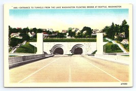 Postcard Entrance to Tunnels Lake Washington Floating Bridge Seattle WA - £3.54 GBP