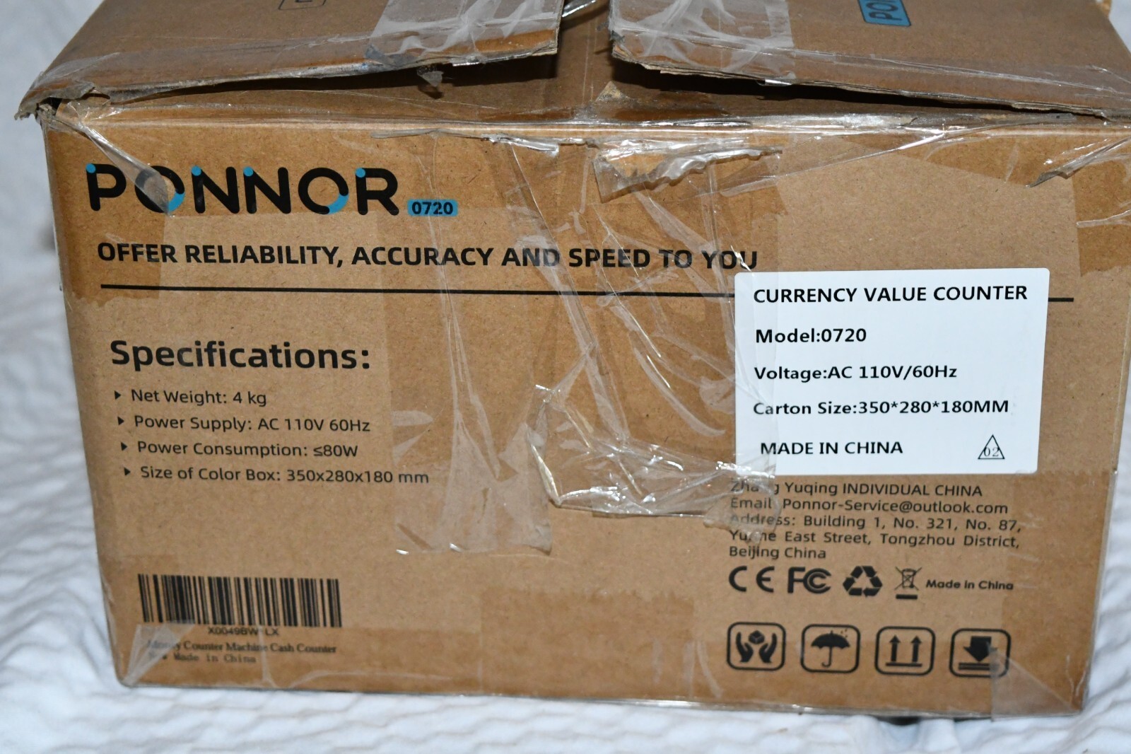 PONNOR  0720 Value Bill CountMoney Counter Machine open box 516a3 - £52.71 GBP