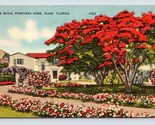 The Royal Poinciana Home Miami Florida FL Linen Postcard M4 - $3.02
