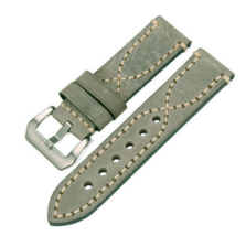 Premium Quality Stitched Italian Leather Handmade Watch Strap 22mm OLIVE GREEN - £21.75 GBP