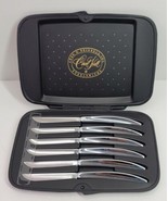 VTG Carver Hall 6 pc Steak Dinner Knife Set w/ Case Stainless Steel Cutl... - $29.02