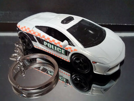 Lamborghini Gallardo LP5604 Police Car Key Chain Ring White - $14.54