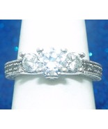 Sterling Silver Cubic Zirconia Three-Stone Ring 3.9g Size 6.25 - $168.07 CAD