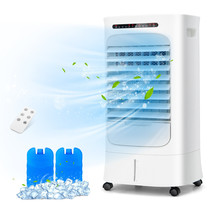 4-in-1 Portable Evaporative Air Cooler & Humidifier with 3 Modes & Speeds White - £166.67 GBP