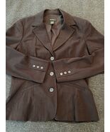 Eddie Bauer Women&#39;s Brown Jacket Blazer, 3-Button, Lined, Collared Size ... - $429.79 MXN