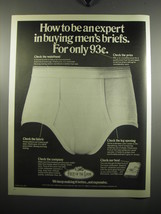 1972 Fruit of the Loom Underwear Ad - How to become an expert in buying briefs - $18.49