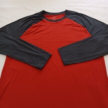 George Crewneck Men's Long Sleeve Orange & Gray Cotton Blend T-Shirt L (42-44) image 8