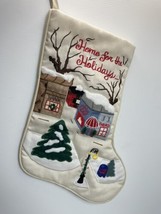 Gorgeous Christmas Stocking 15” Home For The Holidays Embroidered - £9.54 GBP