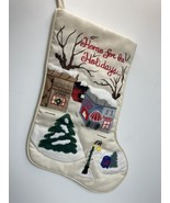 Gorgeous Christmas Stocking 15” Home For The Holidays Embroidered - £9.52 GBP