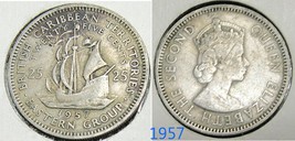 British Caribbean Territories  25 Cents Coin 1957 - £3.12 GBP