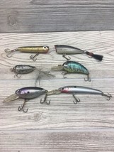 Fishing Lure Lot 2 Poppers Floating Crank Bait Divers Minnow Shad Black ... - £8.81 GBP