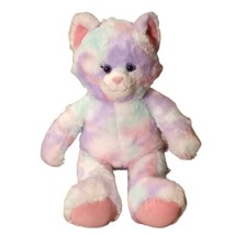 Build A Bear Plush Pastel Swirl Kitty Cat Stuffed Animal Pink Purple Blue 16&quot; - £11.24 GBP