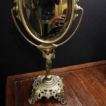 C.1900  Chinoiserie American Cast Iron Tilting Dresser Mirror Golden Mfg... - $193.05