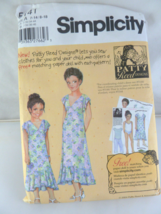 Simplicity 5141 Girl&#39;s 7-14 &amp; womens 8-18 dress flutter sleeve empire Patty Reed - $5.14