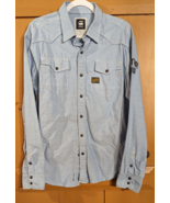 G-Star Mens XXL Raw Denim Stockton Piping Snap Front Shirt Embroidered L... - £37.91 GBP