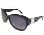 Bebe Sunglasses Queen Bee BB7168 001 Black Silver Cat Eye Frames Sparkly... - $70.06