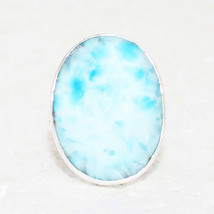 925 Sterlingsilber Larimar Ring Handmade Schmuck Geburtsstein Geschenk für Sie - £42.48 GBP