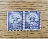 US Stamp Statue of Liberty 3c Used Violet Strip of 2 - $1.89