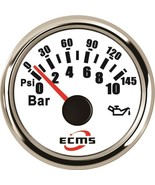 Marine Boat Engine Outboard Oil Pressure Gauge 9-32V 0-10Bar 52mm 2” 10-... - $27.34 CAD