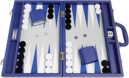 Open Box! 16&quot; Silverman &amp; Co. Leatherette Backgammon Set - Indigo Blue - £67.78 GBP