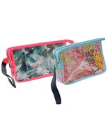 Women&#39;s Clear Vinyl Coral Reef / Floral Print Zippered Pouches Black Wri... - $290.61 MXN