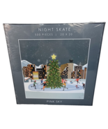 Night Skate 500 Piece Jigsaw Puzzle Christmas Holiday 20&quot; X 20&quot; Pink Sky... - $17.58 CAD