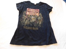 Cute &quot;The Walking Dead&quot; Ladies Women&#39;s Short Sleeve T Shirt Size M medium Black - £16.45 GBP
