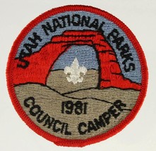 Vintage BSA Boy Scout Patch UTAH NATIONAL PARKS 1981 Council Camper - $9.65