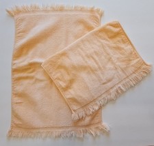 Set of 2 Vintage Burlington House Collection 100% Cotton Hand Towels Peach - $20.96