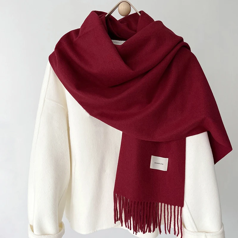 Women’s Winter Scarf: Soft Imitation Cashmere Shawl &amp; Wrap (Wine Red) - $13.10