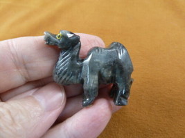 Y-CAM-30) gray CAMEL camels desert SOAPSTONE FIGURINE gemstone carving d... - $8.59