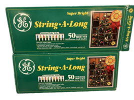 GE Super Bright String-A-Long Color Bulbs 50 Light Set Lot of 2 (1 works... - $14.82